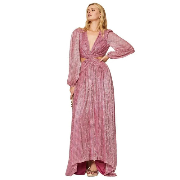 Ramy Brook Dresses & Skirts - Ramy Brook Lebron Metallic Cutout Gown in Pink Womens Long dress Maxi
